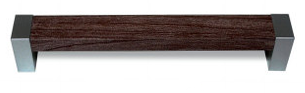 Ручка скоба, С-18, 128 мм, металлик, ясень шимо темный