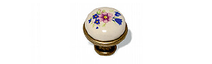 Ручка кнопка 33424 (№ 1549) бронза, керамика, полевой букет