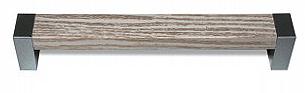 Ручка скоба С-18, 128 мм, металлик, ясень шимо светлый